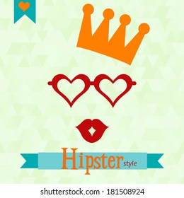 Hipster greeting card, vector illustration