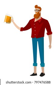 hipster guy drinking a beer