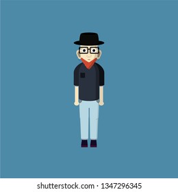 Hipster Guy, ready for rigging in after effects