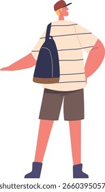 Hipster Kerl Tourist Backpacker Vektorgrafik