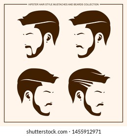 HIPSTER HAIR STYLE MUSTACHES AND BEARDS COLLECTION