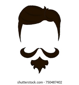 Hipster hairstyle and beard icon vector illustration graphic design