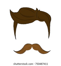 Hipster hairstyle and beard icon vector illustration graphic design