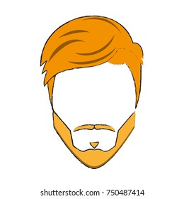 Hipster hairstyle and beard icon vector illustration graphic design