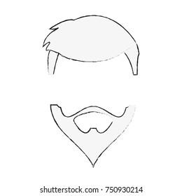 Hipster hairstyle and beard icon vector illustration graphic design
