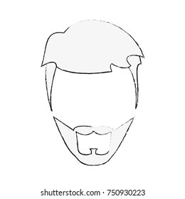 Hipster hairstyle and beard icon vector illustration graphic design