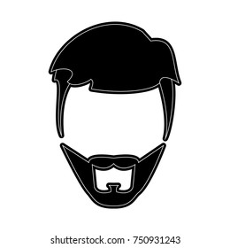 Hipster hairstyle and beard icon vector illustration graphic design