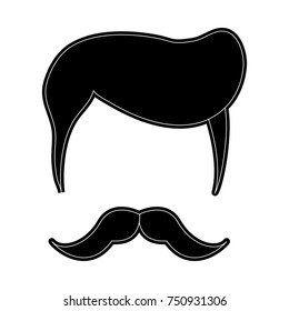 Hipster hairstyle and beard icon vector illustration graphic design