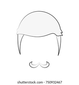 Hipster hairstyle and beard icon vector illustration graphic design