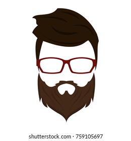 Hipster hairstyle and glasses icon vector illustration graphic design