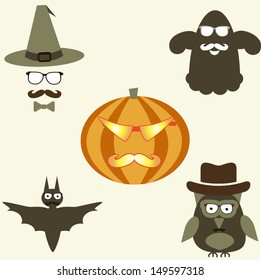 hipster  halloween icons