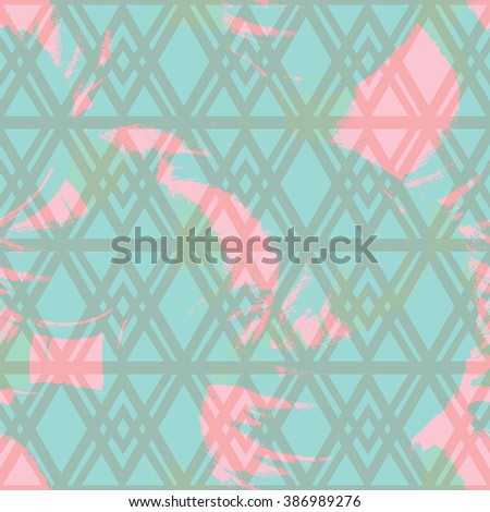 Hipster Hand drawn brush Chevron seamless pattern background .Abstract geometric background pattern in vector.Fashion wallpaper pastel colored print design .Pop art rug