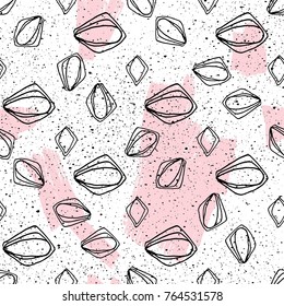 Hipster Hand Drawn Shapes TextureTrendy Abstract Background for Fashion Design , Vector Illustration ,Wrapping Paper ,Fabric,Postcard,Poster,Party,Wallpaper,Goods ,Brochure, Placard