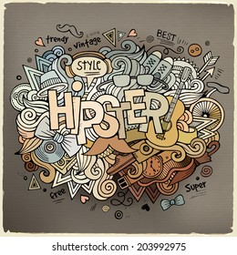 Hipster hand lettering and doodles elements background. Vector illustration