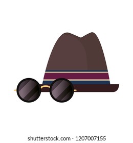 hipster hat and glasses accessories
