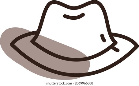 Hipster hat, illustration, vector, on a white background.