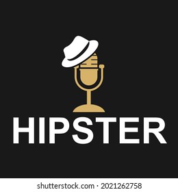 Hipster, Hut, Mikrofon und Hutdesign