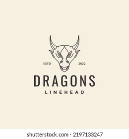 hipster head dragon logo design