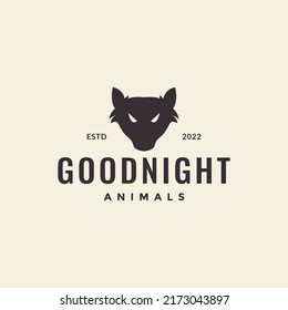 hipster head isolated wolf or beast dog logo design vector graphic symbol icon illustration creative idea