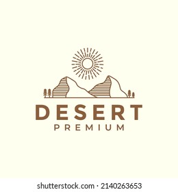 hipster hill and desert logo design, vector graphic symbol icon illustration creative idea