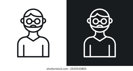 Hipster Icon Designed in a Line Style on White background.