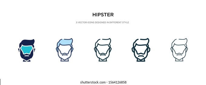 hipster icon in different style vector illustration. two colored and black hipster vector icons designed in filled, outline, line and stroke style can be used for web, mobile, ui