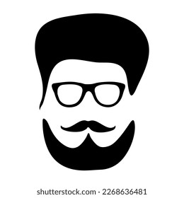 Hipster icon. Face silhouette hipster style..eps