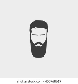 Hipster icon in a flat design in black color. Vector illustration eps10