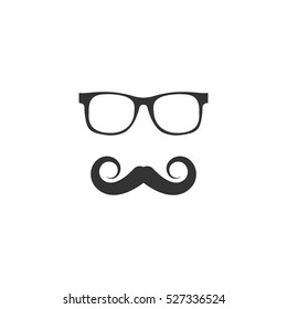Hipster icon flat. Illustration isolated vector sign symbol