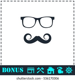 Hipster icon flat. Simple vector symbol and bonus icon