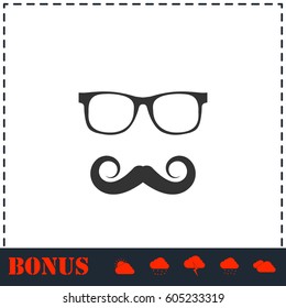 Hipster icon flat. Simple vector symbol and bonus icon