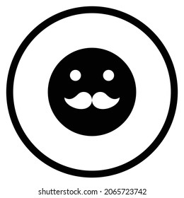 hipster Icon. Flat style Circle Shape isolated on white background. Vector illustration