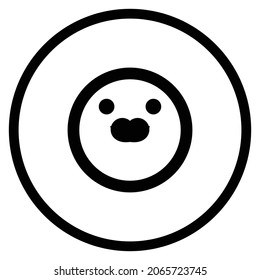 hipster Icon. Flat style Circle Shape isolated on white background. Vector illustration