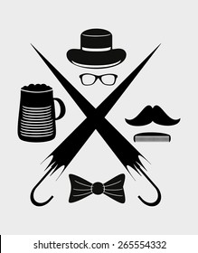 hipster icon graphic design vector art