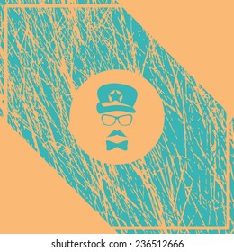 hipster icon over grunge background. vector vintage design