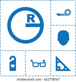 Hipster icon. set of 6 hipster filled icons such as face, heart tag, glasses, party pipe, triangle