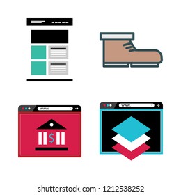 hipster icon set. vector set about boot and browser icons set.