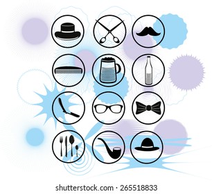 hipster icon set vector art