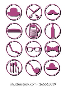 hipster icon set vector art