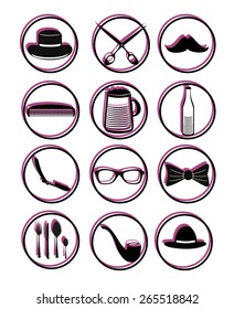 hipster icon set vector art