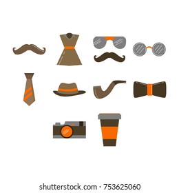 hipster icon sets flat color