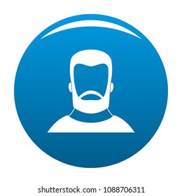 Hipster icon. Simple illustration of hipster vector icon for any design blue