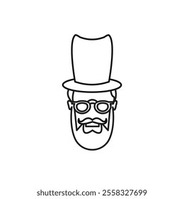 Hipster icon Symbol mark in Outline style