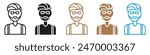 Hipster icon with trendy facial hair and stylish look, ideal for contemporary fashion and lifestyle designs