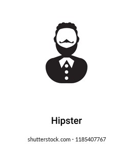 Hipster icon vector isolated on white background, logo concept of Hipster sign on transparent background, filled black symbol