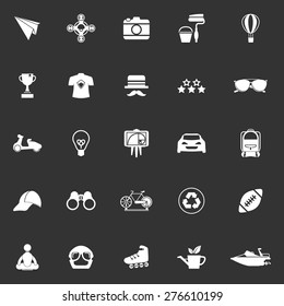 Hipster icons on gray background, stock vector