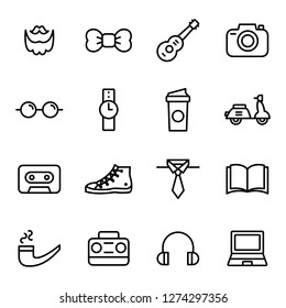 Hipster icons pack. Isolated hipster symbols collection. Graphic icons element