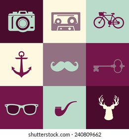 Hipster Icons Pack. Vector Icons