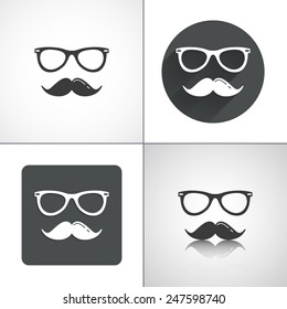  Hipster icons. Set elements for design. Vector illustration.