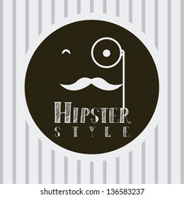 hipster illustration over retro background, old style. vector